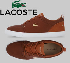 Scarpe da uomo in pelle Bayliss 125 1 marrone nuove con scatola 100% originali marca Lacoste