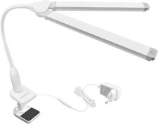 Lampada da Scrivania a LED Bianca 2X 5W, Lampada da Tavolo da Lettura