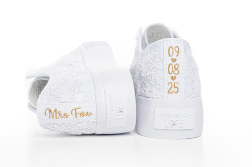 Sneakers sposa pizzo - in,