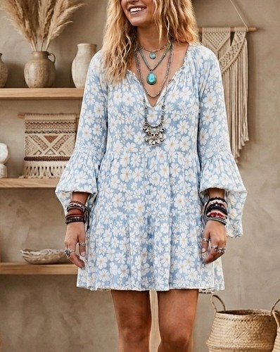 Mini abito boho strati - a,