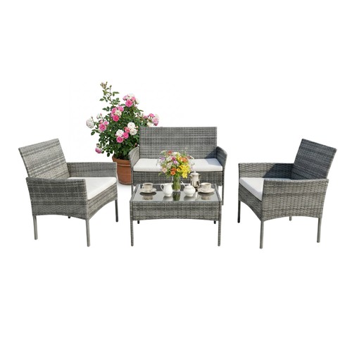 Set salotto giardino rattan - set,