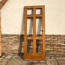 vecchia porta ad un anta vetrata riquadrata in legno massello stile inglese