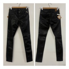REPLAY Pantalone nero ecopelle