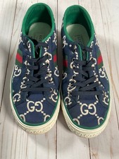 Sneakers basse Gucci Tennis 1977 taglia 8,5 US GG monogramma tessuto blu con scatola