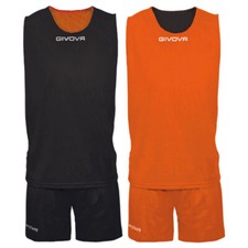 CANOTTA BASKET DOUBLEFACE GIVOVA NERO-ARANCIO