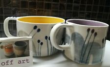 OFF-ART Set 2 Tazze per Colazione in Ceramica Realizzate e Dipinte a Mano NUOVE