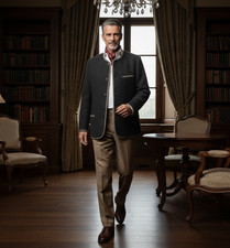 GIESSWEIN Giacca Tirolese "SARNER" 100% Pura Lana Vergine Marrone Scuro tg XL