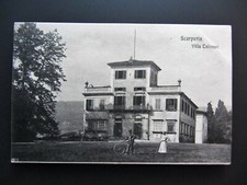 Cartolina orig viaggiata animata SCARPERIA FIRENZE Villa Tolomei 1908 bicicletta