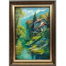 Dipinto olio natura estate