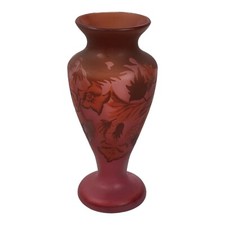  antico VASO VASE a balaustro VETRO GLASS  SATINATO Antiquités Art Nouveau 900