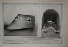 1915 WWI WW1 Stampa Fort Per Moving Wounded IN Proiettile a Prova Barella Cover