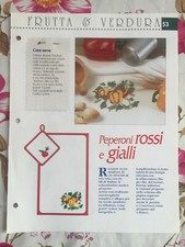 Schema punto croce Ricamo Frutta e verdura presina asciugapiatti peperone