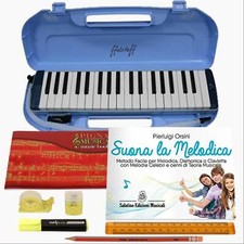 Kit Melodica Diamonica 37 Tasti Blu con Custodia in ABS | Kit Cancelleria e Meto
