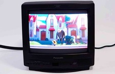 Panasonic CT-1386YD Pro 13" monitor CRT retro gaming funziona - con danni da crepa posteriore