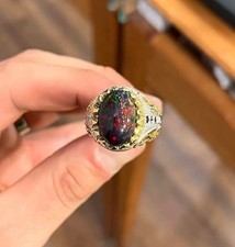 Anello opale nero autentico