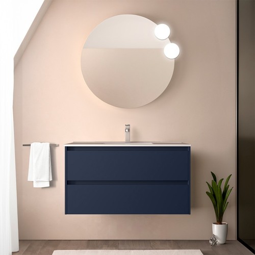 Mobile bagno sospeso blu - mobile, cm