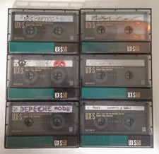 Lotto 6x SONY UX-s 50 60 1990 CROMO TIPO II 2 musicassette vergini cassette tape