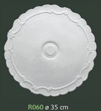 Rosone in gesso bianco per