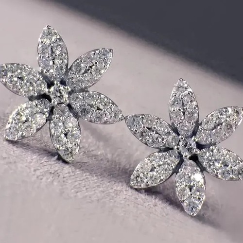 Orecchini argento fiore - fiore, cz