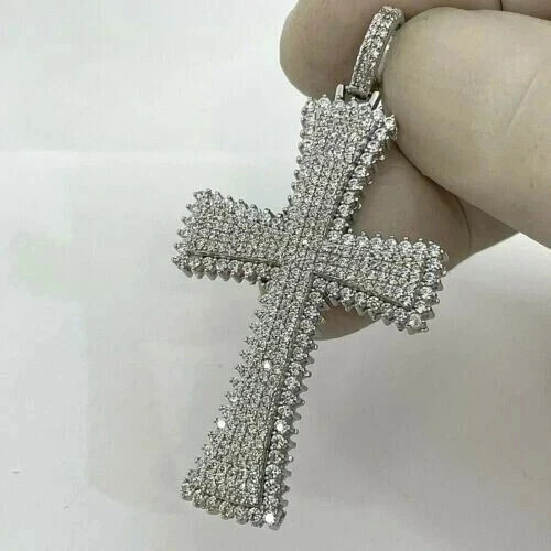 Ciondolo croce uomo moissanite
