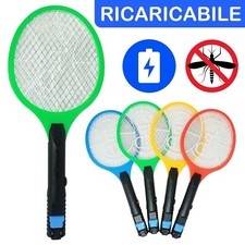 Racchetta Ricaricabile Fulmina Zanzare Insetti Mosche Elettrico Casa Campeggio