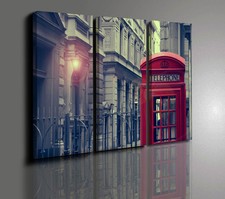LONDRA CABINA TELEFONICA ROSSA QUADRO MODERNO STAMPA SU TELA PRONTO DA APPENDERE