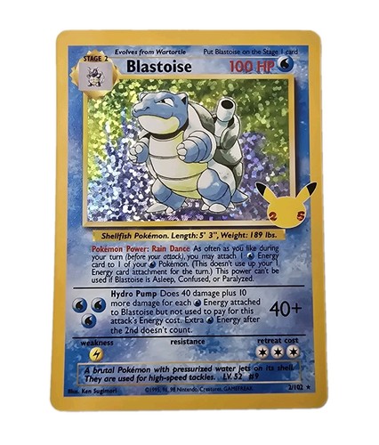 Carta pokemon blastoise 102 - blastoise, 2/102
