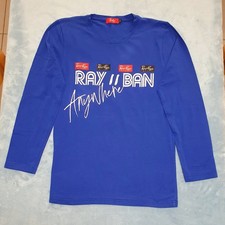 T-shirt maniche lunghe Ray-Ban originale, colore blu elettrico, Tg. S