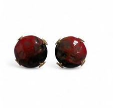 Vogue Red Black Stud Earrings