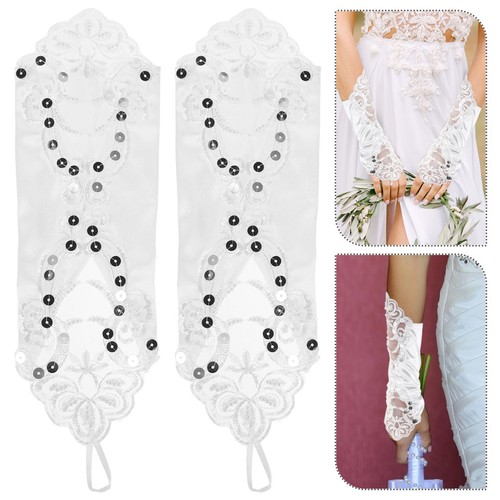 Guanti bianchi sposa pizzo - guanti,