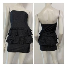 DENNY ROSE Vestito abito grigio con balze - Varie taglie