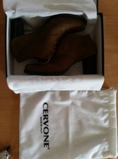 CERVONE mocassino con lacci, color nabuk bosco