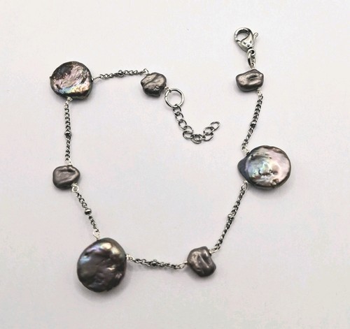 Bracciale acciaio con perle - acciaio,