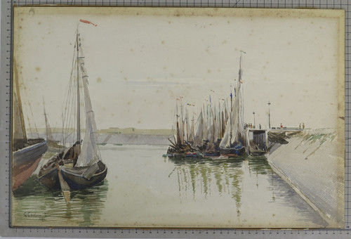 Antico acquerello marino - acquerello,