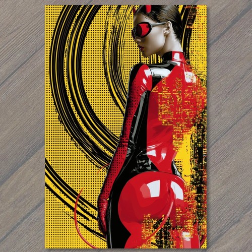 Art print cyberpunk catwoman - print,