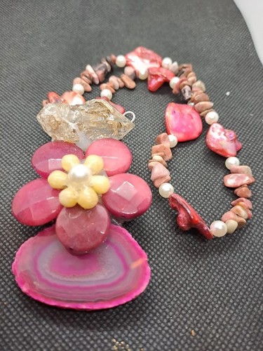 Collana fiore agata e - agata,