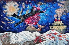 Talani Giampaolo 40x60 Notte degli innamorati Serigrafia d'apres su cartoncino