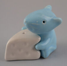 9946033 Ceramica Sale Agitatore Pepe Topo Avvolge Formaggio Celeste - Bianco