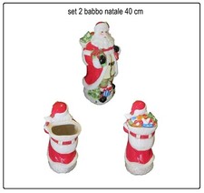 coppia 2 babbo natale statua