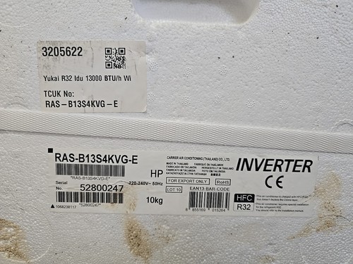 Toshiba 13000 btu - btu,, inverter