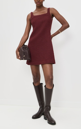 Mini abito tweed cotone lana - mini,