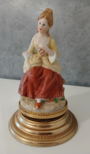 Statuetta Donna Carillon in Porcellana Vintage CRE ART Italy 20 cm