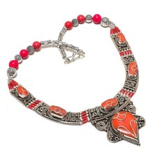 Collana Corallo Rosso Argento