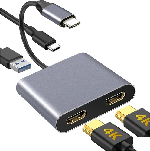 Usb hub 4in1 2x hdmi - usb, a