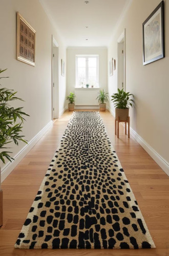 Tappeto runner leopardato - , in