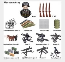 Mattone ad incastro seconda guerra mondiale soldato militare tedesco esercito minifigure x40 NUOVO