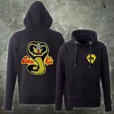 Felpa con cappuccio Cobra Kai COMPLETAMENTE RICAMATA PATCH! Karate Kid DOJO Retro No Mercy Strike