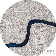 LONDRA Tiffany Art Metropolis 3 oz moneta argento 20$ Palau 2023