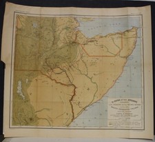 FIUME JUBA SOMALIA ETIOPIA 1895 SOCIETÁ GEOGRAFICA ITALIANA SCARSA MAPPA ANTICA
