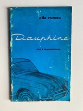 MC535 MANUALE ORIGINALE USO E MANUTENZIONE  ALFA ROMEO DAUPHINE - AUTO